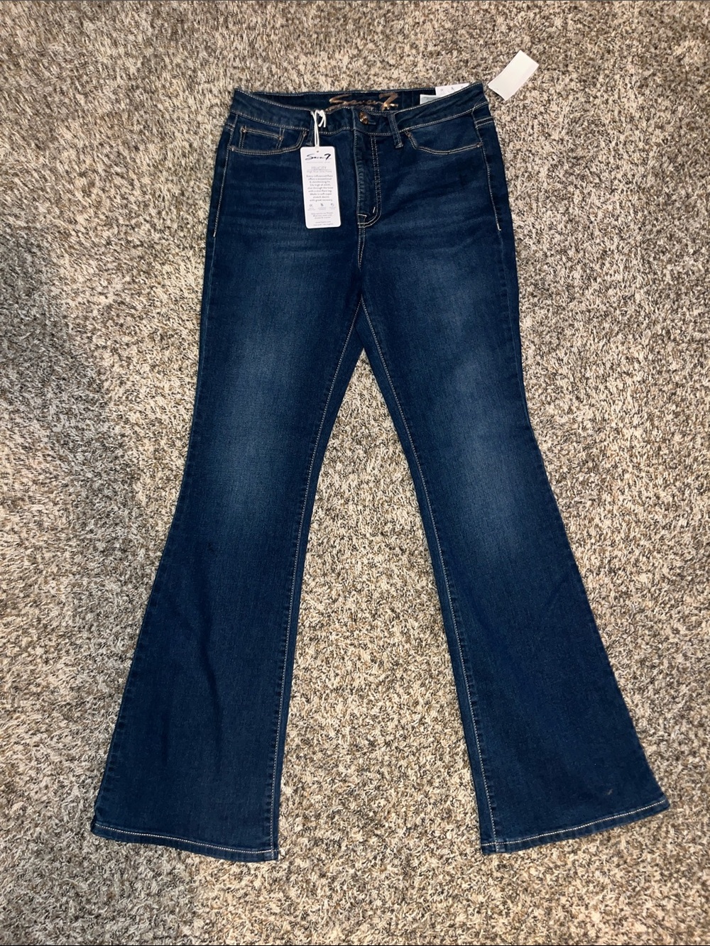 Dark Blue Seven7 “FELICITY”High Rise Flare Jeans